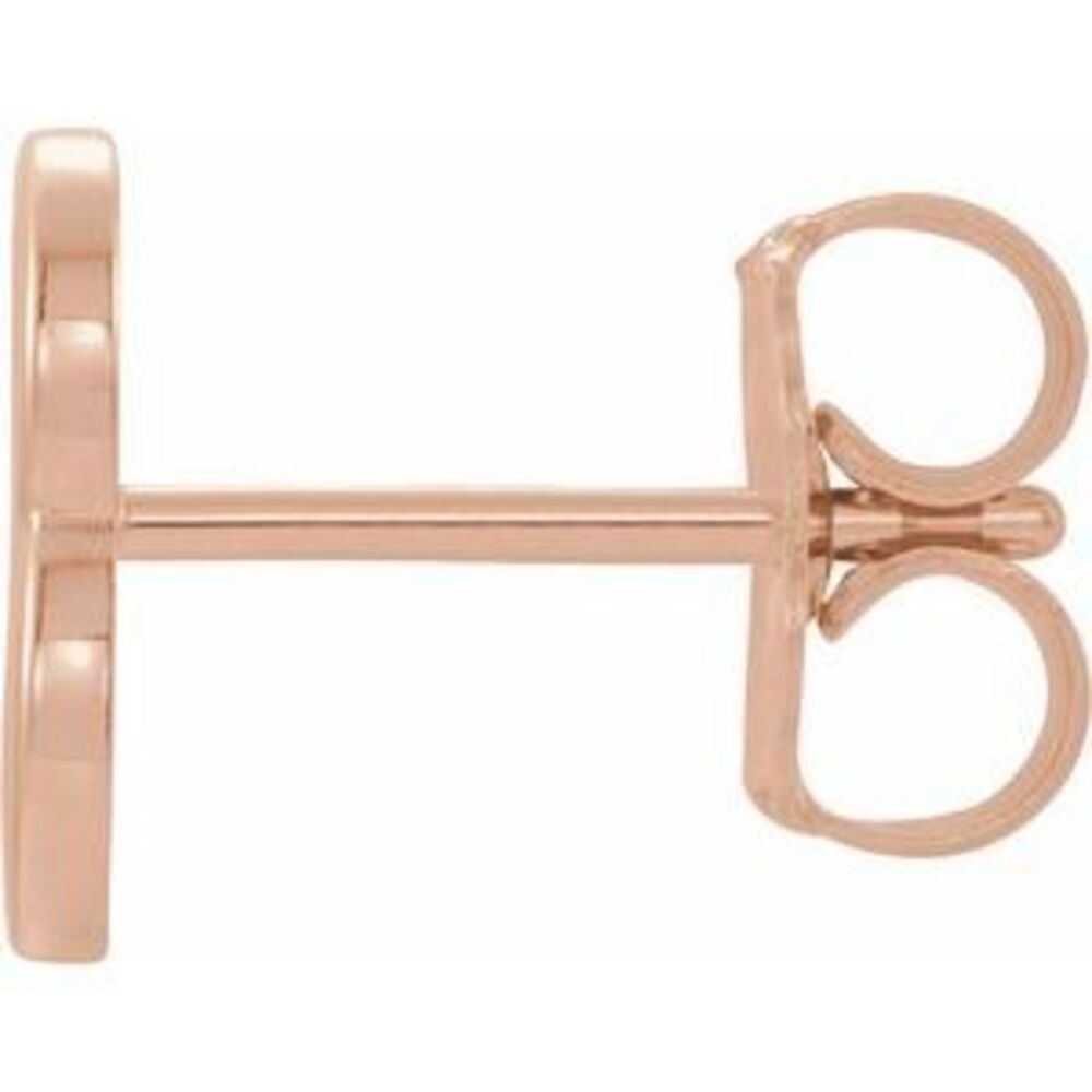 14k Rose Single Initial B Earring - image 3